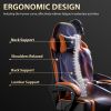 PU Leather Gaming Chair with Footrest, 360°Swivel Adjustable Lumbar Pillow, Comfortable Computer Chair
