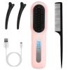 Cordless Hair Straightener Brush - Rechargeable Mini Styling Comb w/ 4 Heating Levels