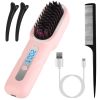 Cordless Hair Straightener Brush - Rechargeable Mini Styling Comb w/ 4 Heating Levels