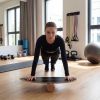 Wooden Balance Board Trainer Set with Cork Roller & Stand