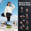 Wooden Balance Board Trainer Set with Cork Roller & Stand